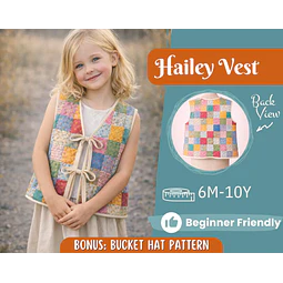 Vest Sewing Pattern for Kids, Kids Vest, Kids Pattern, PDF Pattern, Beginner Pattern, Sewing Pattern Toddlers, Quilted Vest Pattern