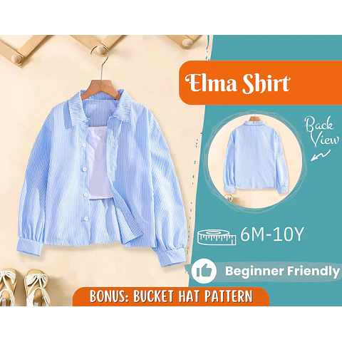 Shirt Sewing Pattern for Kids, Girl Shirt Pattern, Kids Pattern, PDF Pattern, Beginner Pattern, Sewing Pattern Toddlers, Kids Shirt Pattern