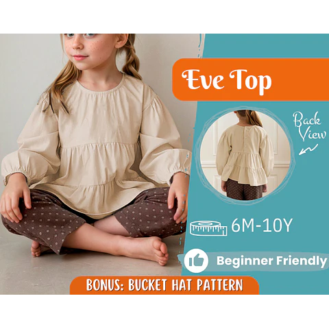 Girl Blouse Pattern, Sewing Pattern for Kids, Kids Pattern, Toddler Blouse Pattern, Beginner Pattern, Sewing Pattern Toddlers, Baby Pattern