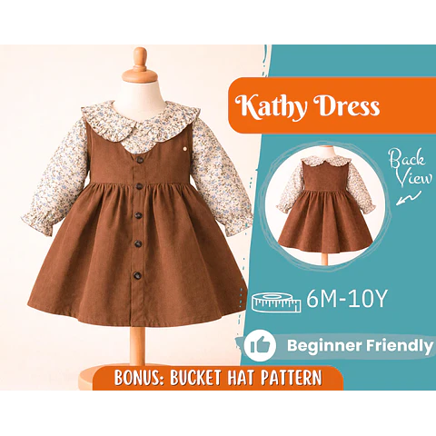 Dress Sewing Pattern for Kids, Dress Pattern, Kids Pattern, Girl Dress Pattern, Beginner Pattern, Sewing Pattern Toddlers, PDF Pattern
