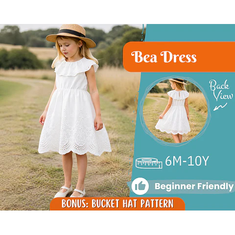 Dress Sewing Pattern for Kids, Dress Pattern, Kids Pattern, Summer Dress Pattern, Beginner Pattern, Sewing Pattern Toddlers, Baby Pattern