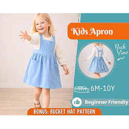 Apron Sewing Pattern for Kids, Apron Pattern, Kids Pattern, Pinafore Pattern, Beginner Pattern, Sewing Pattern Toddlers, Baby Sewing Pattern