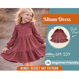 Dress Sewing Pattern for Kids, Dress Pattern, Kids Pattern, Easy PDF Pattern, Beginner Pattern, Sewing Pattern Toddlers, Baby Sewing Pattern