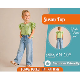 Top Sewing Pattern for Kids, Top Pattern, Kids Pattern, Girl Pattern, Beginner Pattern, Sewing Pattern Toddlers, PDF Pattern