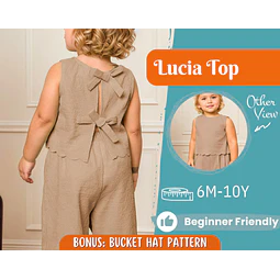Top Sewing Pattern for Kids, Top Pattern, Kids Pattern, Girl Pattern, Beginner Pattern, Sewing Pattern Toddlers, PDF Pattern