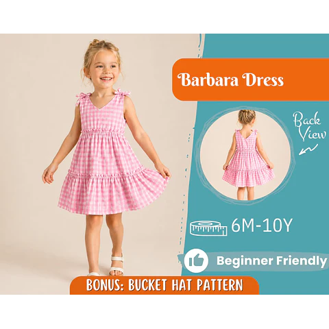 Dress Sewing Pattern for Kids, Dress Pattern, Kids Pattern, Girl Dress Pattern, Beginner Pattern, Sewing Pattern Toddlers, PDF Pattern