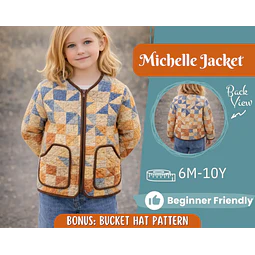 Quilted Jacket Sewing Pattern for Kids, Coat Pattern, Kids Pattern, PDF Pattern, Beginner Pattern, Sewing Pattern Toddlers, Quilted Pattern
