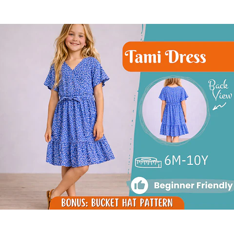 Dress Sewing Pattern for Kids, Dress Pattern, Kids Pattern, Girl Dress Pattern, Beginner Pattern, Sewing Pattern Toddlers, PDF Pattern