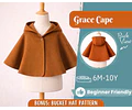 Cape Sewing Pattern for Kids, Capelet Pattern, Kids Pattern, Easy PDF Pattern, Beginner Pattern, Sewing Pattern Toddlers, Baby Pattern