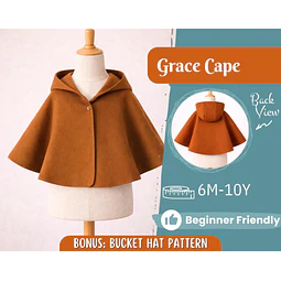 Cape Sewing Pattern for Kids, Capelet Pattern, Kids Pattern, Easy PDF Pattern, Beginner Pattern, Sewing Pattern Toddlers, Baby Pattern