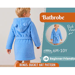 Bathrobe Sewing Pattern for Kids, Hooded Bathrobe, Kids Pattern, PDF Pattern, Beginner Pattern, Sewing Pattern Toddlers, Teddy Bathrobe