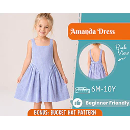 Dress Sewing Pattern for Kids, Dress Pattern, Kids Pattern, Girl Dress Pattern, Beginner Pattern, Sewing Pattern Toddlers, PDF Pattern