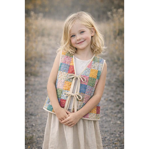 Quilted Vest Sewing Pattern for Kids, Front Lace Vest, Kids Pattern, PDF Pattern, Beginner Pattern, Sewing Pattern Toddlers, Quilted Pattern