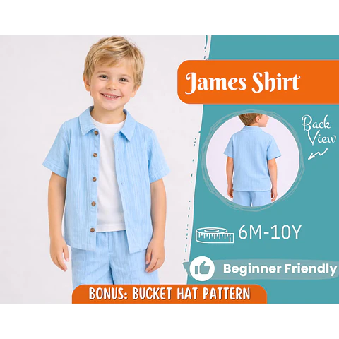 Shirt Sewing Pattern for Kids, Boy's Shirt Pattern, Kids Pattern, PDF Pattern, Beginner Pattern, Sewing Pattern Toddlers, Kids Shirt Pattern