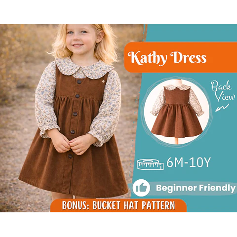 Dress Sewing Pattern for Kids, Dress Pattern, Kids Pattern, Girl Dress Pattern, Beginner Pattern, Sewing Pattern Toddlers, PDF Pattern