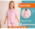 Pajama Shirt Sewing Pattern for Kids, Shirt Pattern, Kids Pattern, PDF Pattern, Beginner Pattern, Sewing Pattern Toddlers, Pyjama Shirt