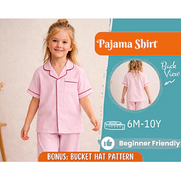Pajama Shirt Sewing Pattern for Kids, Shirt Pattern, Kids Pattern, PDF Pattern, Beginner Pattern, Sewing Pattern Toddlers, Pyjama Shirt