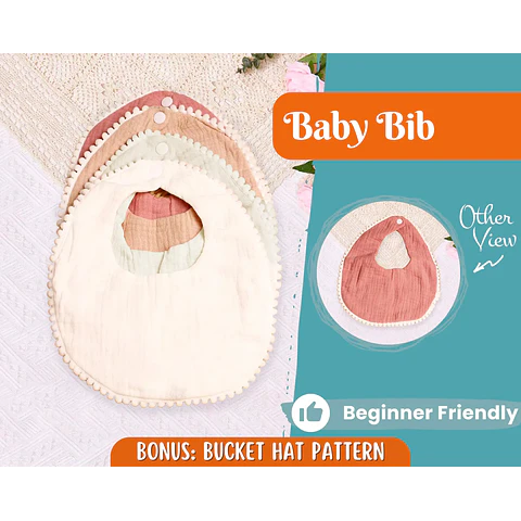 Baby Bib Sewing Pattern for Kids, Bib Pattern, Kids Pattern, Baby Bib, Beginner Pattern, Sewing Pattern Toddlers, Baby Pattern, PDF Pattern