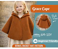 Cape Sewing Pattern for Kids, Capelet Pattern, Kids Pattern, Easy PDF Pattern, Beginner Pattern, Sewing Pattern Toddlers, Baby Pattern