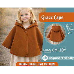 Cape Sewing Pattern for Kids, Capelet Pattern, Kids Pattern, Easy PDF Pattern, Beginner Pattern, Sewing Pattern Toddlers, Baby Pattern