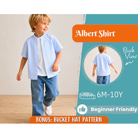 Shirt Sewing Pattern for Kids, Boy's Shirt Pattern, Kids Pattern, PDF Pattern, Beginner Pattern, Sewing Pattern Toddlers, Kids Shirt Pattern