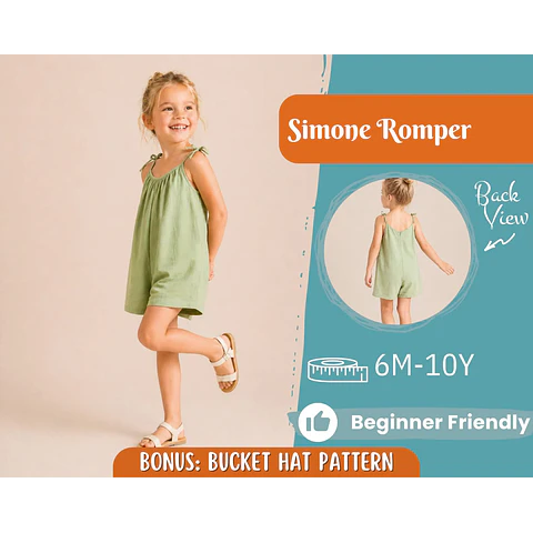 Romper Sewing Pattern for Kids, Romper Pattern, Kids Pattern, Overall Pattern, Beginner Pattern, Sewing Pattern Toddlers, Baby Pattern