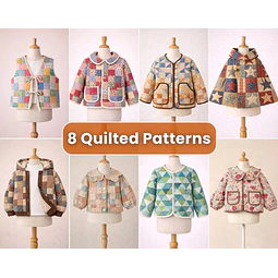 Quilted Patterns Bundle, Kids Pattern, Sewing Patterns for Kids, PDF Pattern, Beginner Pattern, Kids Sewing Patterns, Quilted Jacket Pattern
