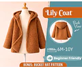 Coat Sewing Pattern for Kids, Girl Coat Pattern, Kids Pattern, PDF Pattern, Beginner Pattern, Sewing Pattern Toddlers, Kids Jacket Pattern