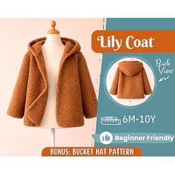 Coat Sewing Pattern for Kids, Girl Coat Pattern, Kids Pattern, PDF Pattern, Beginner Pattern, Sewing Pattern Toddlers, Kids Jacket Pattern