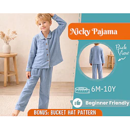 Pajama Sewing Pattern for Kids, Kids Shirt Pattern, Kids Pattern, PDF Pattern, Beginner Pattern, Sewing Pattern Toddlers, Pants Pattern