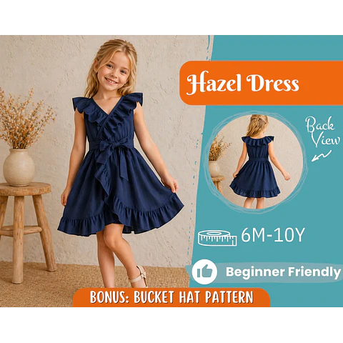 Dress Sewing Pattern for Kids, Dress Pattern, Kids Pattern, Girl Dress Pattern, Beginner Pattern, Sewing Pattern Toddlers, PDF Pattern