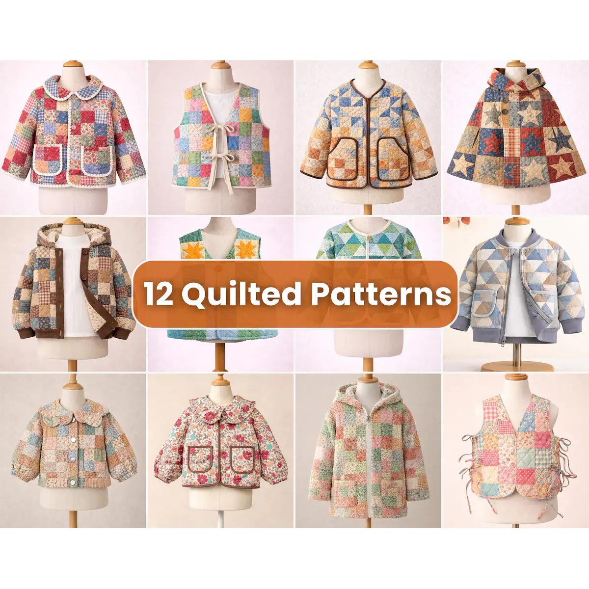 Quilted Patterns Bundle, Kids Pattern, Sewing Patterns fo...
