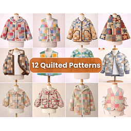 Quilted Patterns Bundle, Kids Pattern, Sewing Patterns for Kids, PDF Pattern, Beginner Pattern, Kids Sewing Patterns, Quilted Jacket Pattern