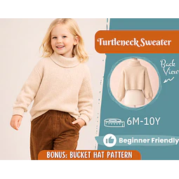 Sweater Sewing Pattern for Kids, Sweater Pattern, Turtleneck Sweater, PDF Pattern, Beginner Pattern, Sewing Pattern Toddlers, Kids Pattern