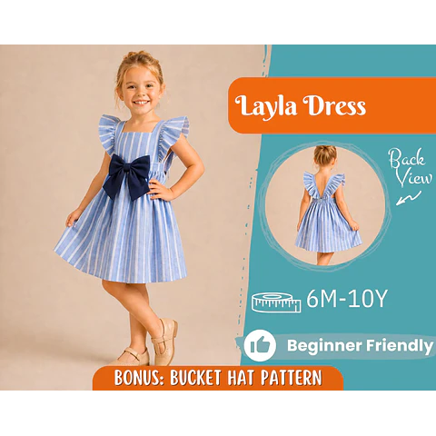 Dress Sewing Pattern for Kids, Dress Pattern, Kids Sewing Pattern, Dress for Girl, Beginner Pattern, Sewing Pattern Toddlers, PDF Pattern
