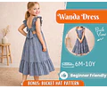 Dress Sewing Pattern for Kids, Dress Pattern, Kids Pattern, Long Dress Pattern, Beginner Pattern, Sewing Pattern Toddlers, PDF Pattern