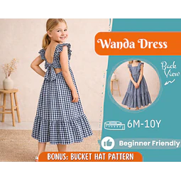 Dress Sewing Pattern for Kids, Dress Pattern, Kids Pattern, Long Dress Pattern, Beginner Pattern, Sewing Pattern Toddlers, PDF Pattern