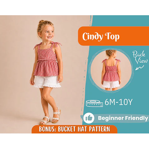 Top Sewing Pattern for Kids, Top Pattern, Kids Pattern, Girl Pattern, Beginner Pattern, Sewing Pattern Toddlers, PDF Pattern