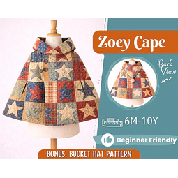 Cape Sewing Pattern for Kids, Capelet Pattern, Kids Pattern, Easy PDF Pattern, Beginner Pattern, Sewing Pattern Toddlers, Baby Pattern