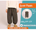 Baggy Pants Sewing Pattern for Kids, Elastic Waistband Pants, Kids Pattern, Baby Sewing Pattern, Beginner Pattern, Sewing Pattern Toddlers
