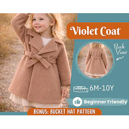 Coat Sewing Pattern for Kids, Coat Pattern, Kids Pattern, PDF Pattern, Beginner Pattern, Sewing Pattern Toddlers, Kids Jacket Pattern