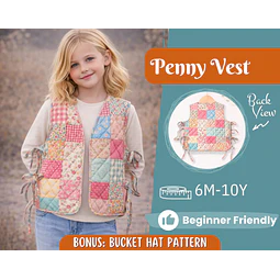 Vest Sewing Pattern for Kids, Kids Vest, Kids Pattern, PDF Pattern, Beginner Pattern, Sewing Pattern Toddlers, Quilted Vest Pattern