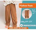 Pants Sewing Pattern for Kids, Elastic Waistband Pants Pattern, Kids Pattern, PDF Sewing Pattern, Beginner Pattern, Joggers Pants Pattern
