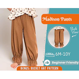 Pants Sewing Pattern for Kids, Elastic Waistband Pants Pattern, Kids Pattern, PDF Sewing Pattern, Beginner Pattern, Joggers Pants Pattern
