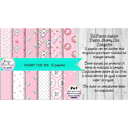 Papeles Digitales Shabby Chic Ratoncitos Rosas B56