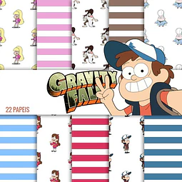 Kit Imprimible Pack Fondos Clipart - Gravity Falls