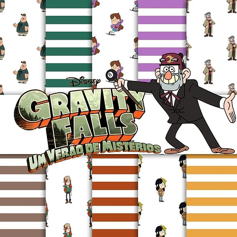 Kit Imprimible Pack Fondos Clipart - Gravity Falls