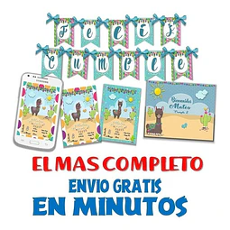 Kit Imprimible Candy Bar Llama Llamita Alpaca Cactus Full