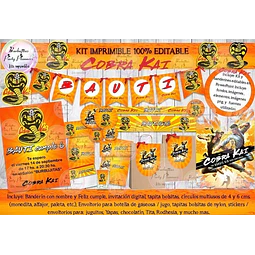 Kit Imprimible Candy Bar Cobra Kai 100% Editable