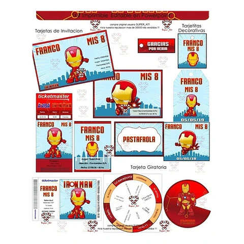 Kit Imprimible Ironman Editable